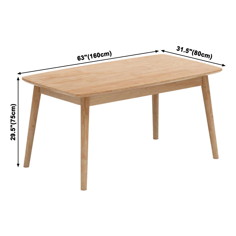 Rubberwood Solid Wood Dining Table Simplicity Style Dinette Table for Indoor