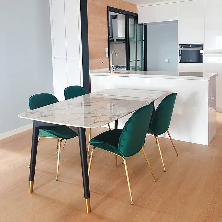 Stone Table Contemporary Style Rectangle Dining Site Table with 4 Legs
