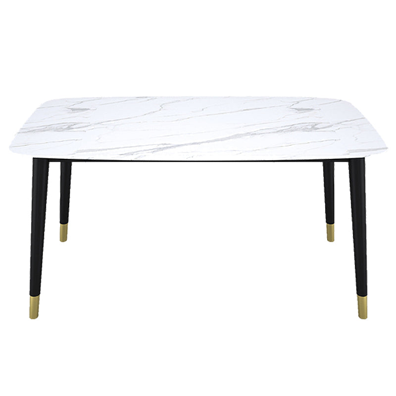 Stone Table Contemporary Style Rectangle Dining Site Table with 4 Legs