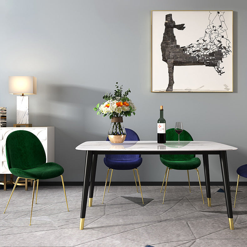 Stone Table Contemporary Style Rectangle Dining Site Table with 4 Legs
