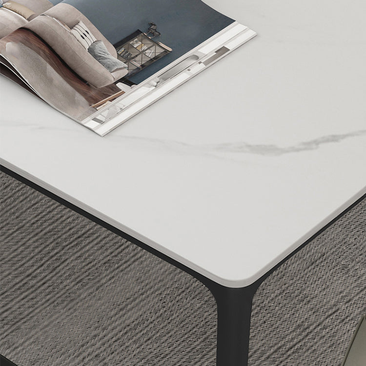 Casual Rectangle Shape Standard Dining Table Sintered Stone Dining Table for Kitchen