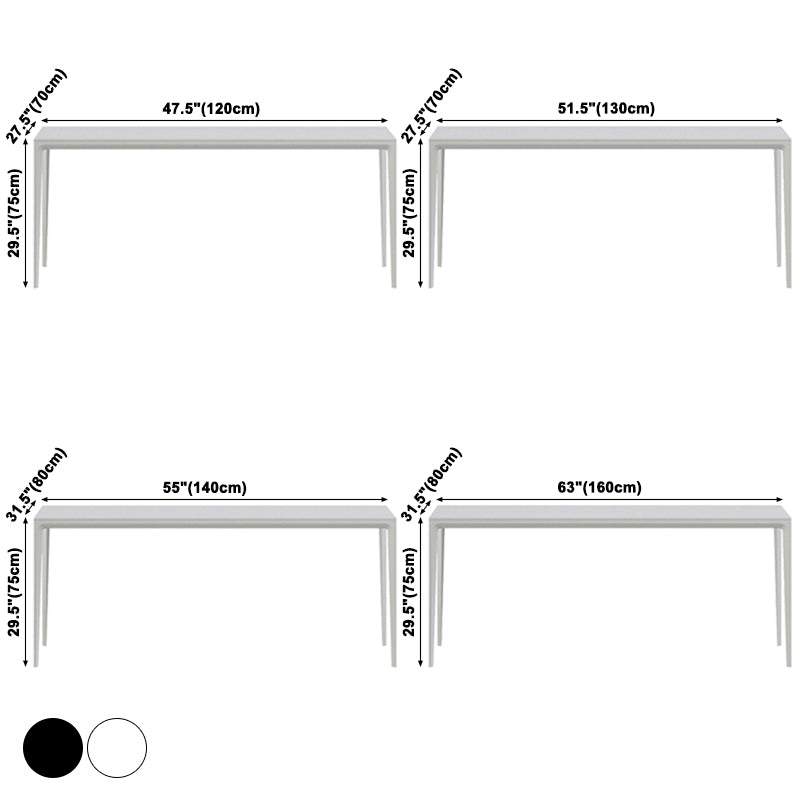 Casual Rectangle Shape Standard Dining Table Sintered Stone Dining Table for Kitchen