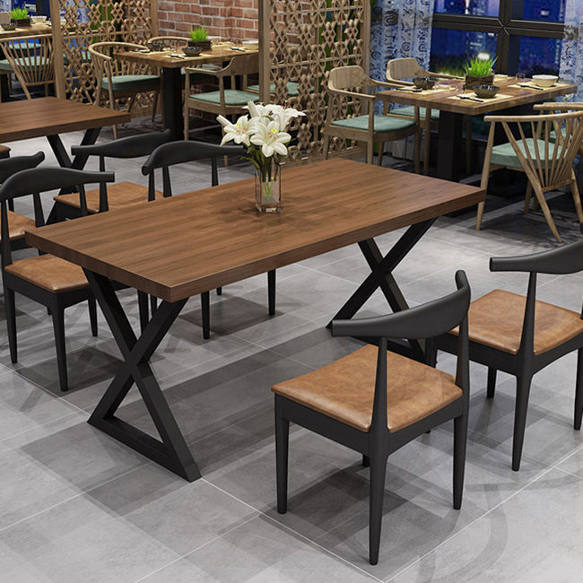 Mesa de cocina de la sala de la cena de madera maciza industrial para el comedor