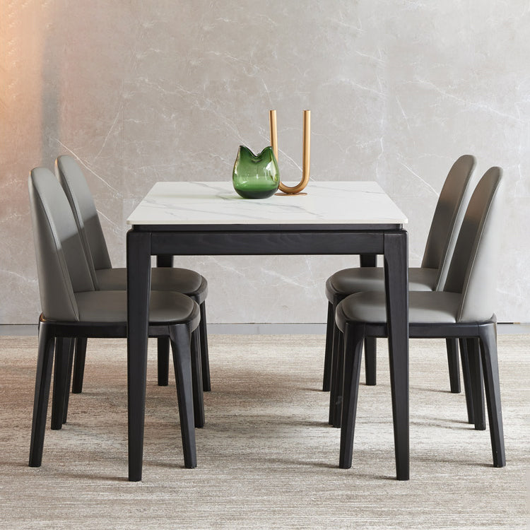 Moderne stijl thuis gesinterde stenen eettafel rechthoekige vormtafel met 4 potenbasis