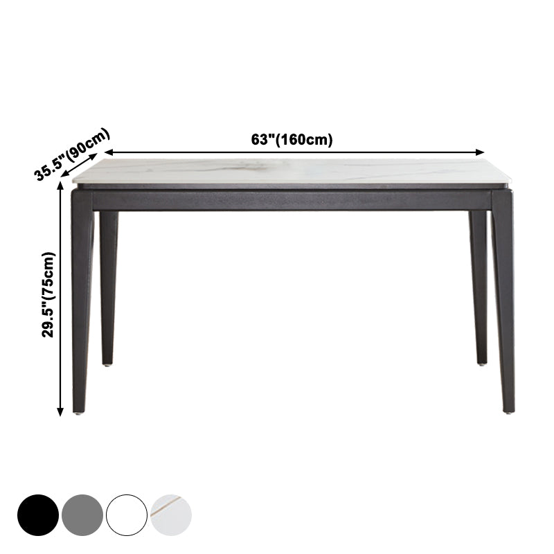 Moderne stijl thuis gesinterde stenen eettafel rechthoekige vormtafel met 4 potenbasis