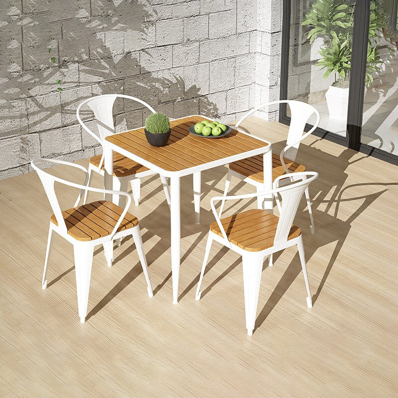 Industrial Style Wood Dinner Room Kitchen Table Brown 4 Legs Dining Table