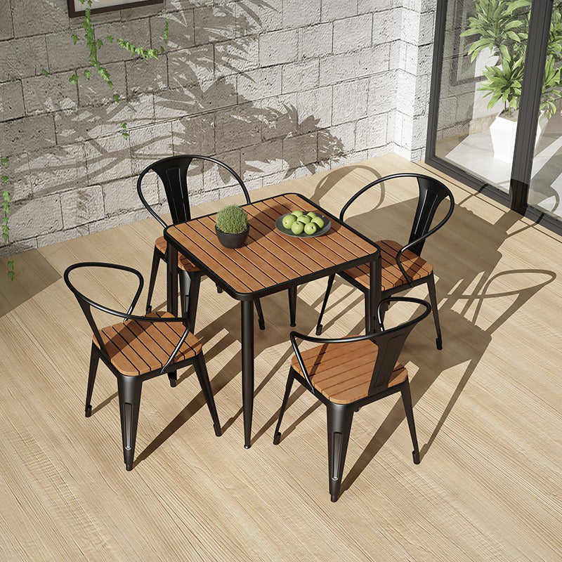 Industrial Style Wood Dinner Room Kitchen Table Brown 4 Legs Dining Table