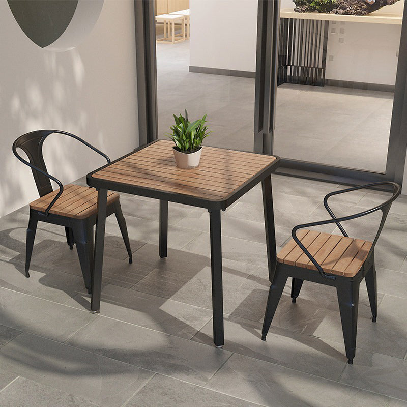 Industrial Style Wood Dinner Room Kitchen Table Brown 4 Legs Dining Table