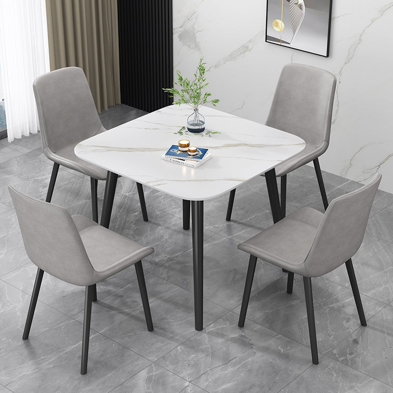 Industriële stijl thuis gesinterde stenen eettafel vierkante vormtafel met 4 potenbasis