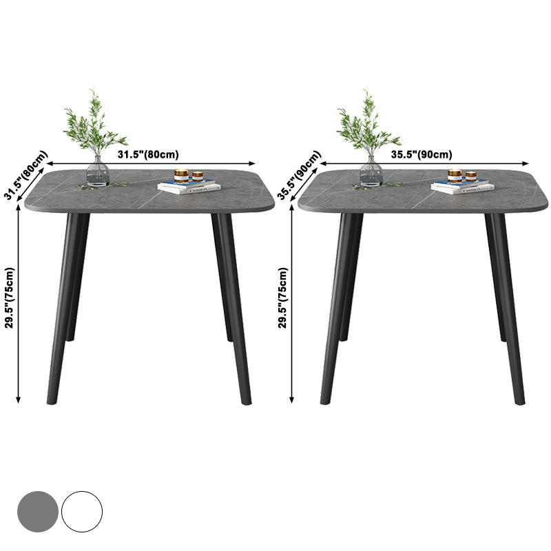 Industriële stijl thuis gesinterde stenen eettafel vierkante vormtafel met 4 potenbasis