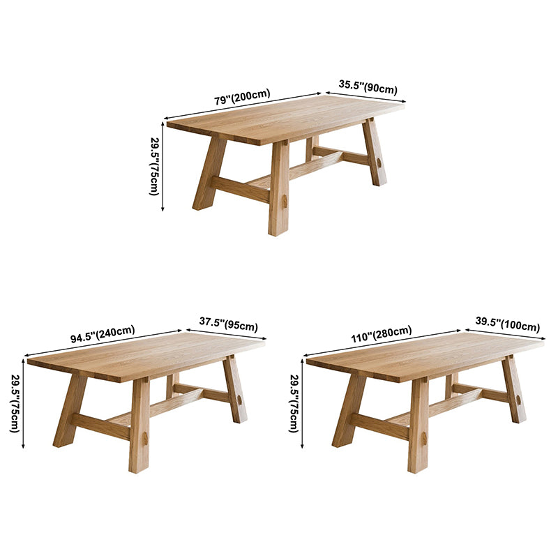 Mesa de comedor rectangular moderno Mesa de comedor de madera sólida para la cocina para la cocina