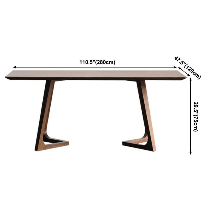 Rechteck minimalistische Esstisch Holzfarbe fester Tisch aus massivem Holz