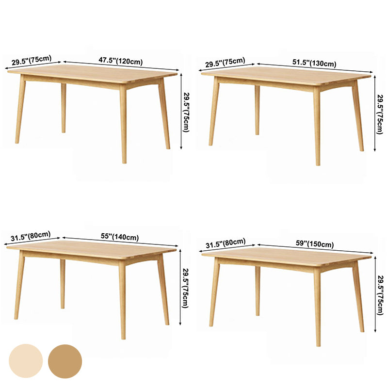 Rechteck Esstisch zeitgenössischer Stil Massivholz Tisch mit 4 Beinen