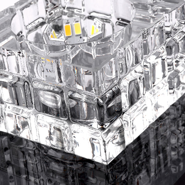 Zeitgenössische geometrische Deckenleuchte aus Kristallglas mit Loch 3'' Durchmesser