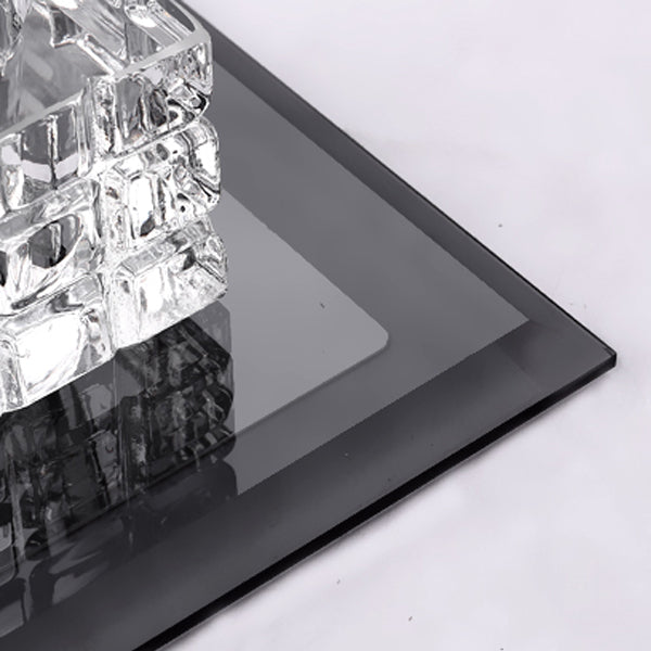 Zeitgenössische geometrische Deckenleuchte aus Kristallglas mit Loch 3'' Durchmesser