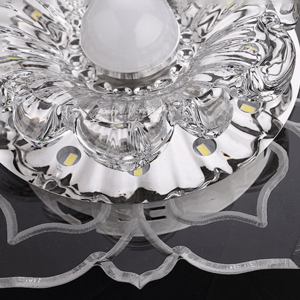 Lámpara de techo empotrada en forma de flor de estilo contemporáneo con orificio de cristal de 2-3,5 pulgadas de diámetro