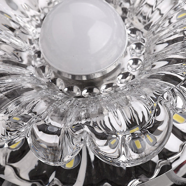 Lámpara de techo empotrada en forma de flor de estilo contemporáneo con orificio de cristal de 2-3,5 pulgadas de diámetro