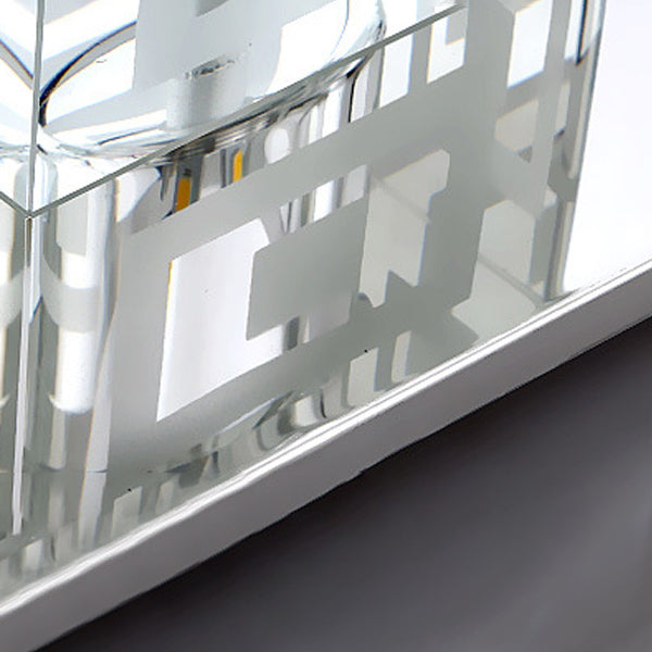 Modern Style Square Shaped Ceiling Fixture Crystal Flush Mount with Hole 2-3.5'' Dia
