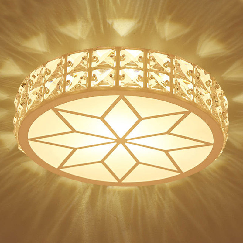 Modern Style Geometric Flush Mount Crystal Led Flush Mount with Hole 2-3.5'' Dia