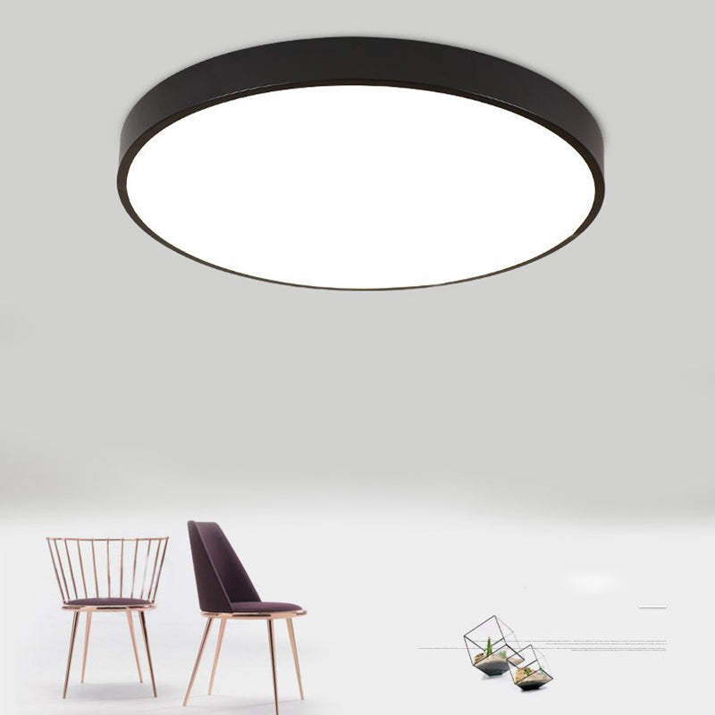 Lámpara de techo LED de forma redonda, acrílico moderno, 1 luz, montaje empotrado para sala de estar