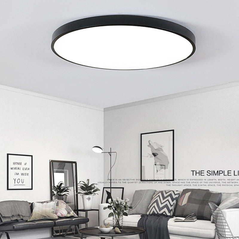 Lámpara de techo LED de forma redonda, acrílico moderno, 1 luz, montaje empotrado para sala de estar
