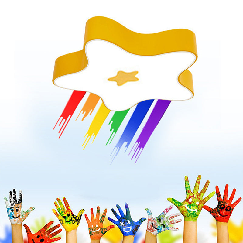 Pentagramma Forma LED Lampada da Soffitto Acrilico Moderno 1 Luce Flush Mount per Classroom