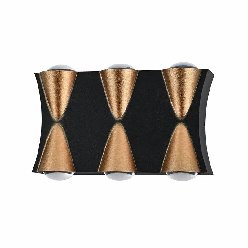 Lumière murale à LED géométrique en acrylique dans une application murale en aluminium de style créatif moderne pour les espaces extérieurs