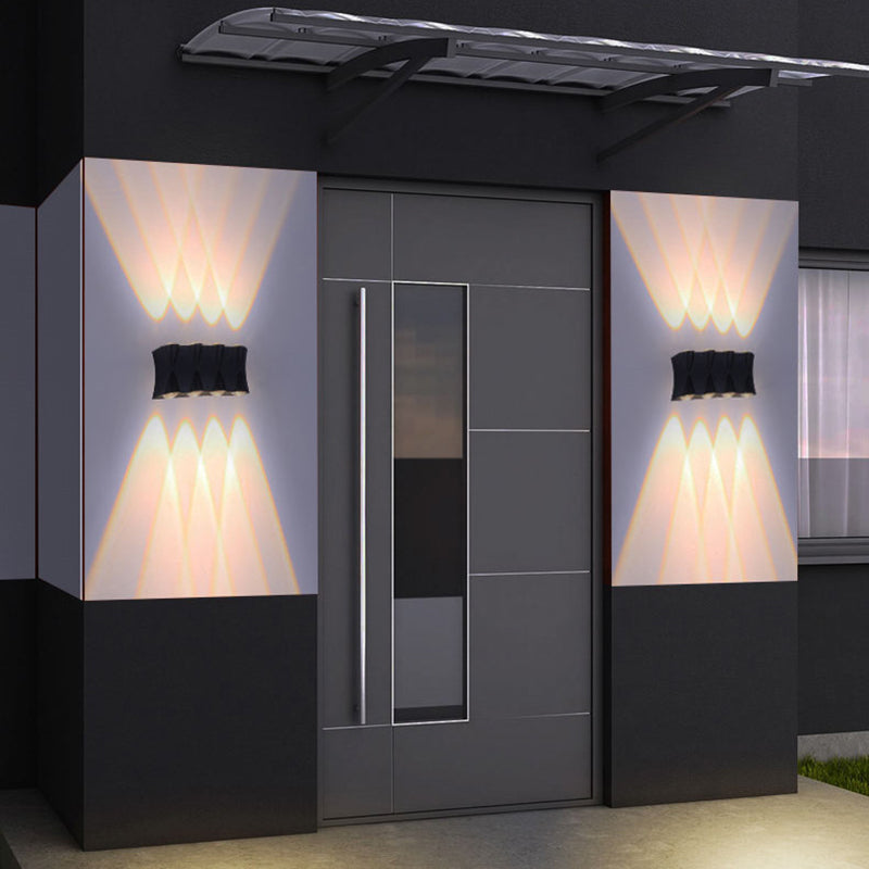 Lumière murale à LED géométrique en acrylique dans une application murale en aluminium de style créatif moderne pour les espaces extérieurs