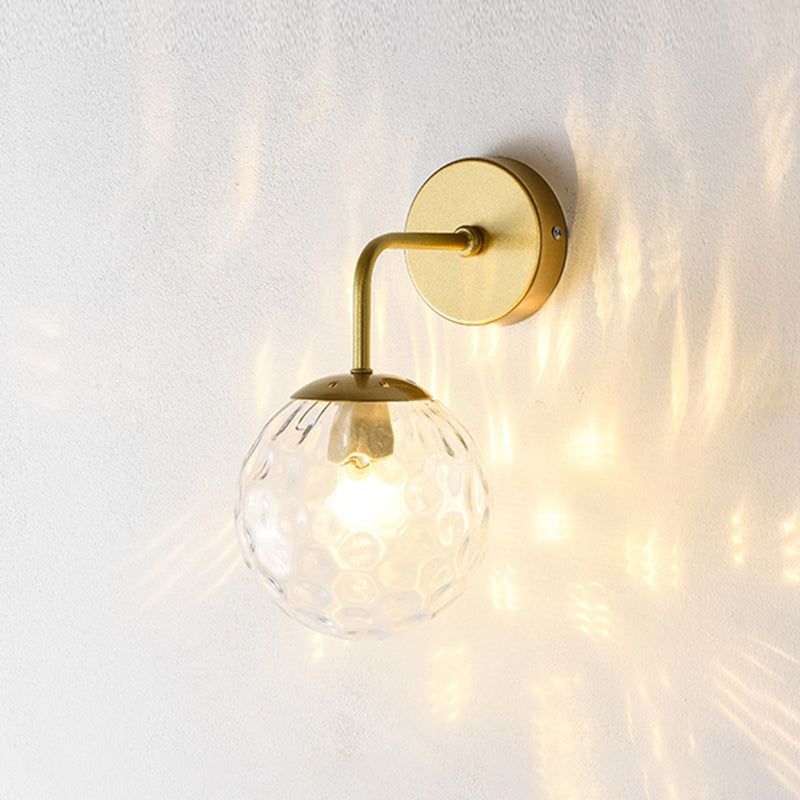 Iluminación de pared de sombra esférica de estilo nórdico 1 luces lámpara de apliques para dormitorio