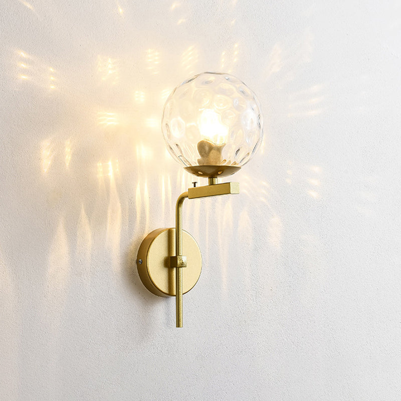 Iluminación de pared de sombra esférica de estilo nórdico 1 luces lámpara de apliques para dormitorio