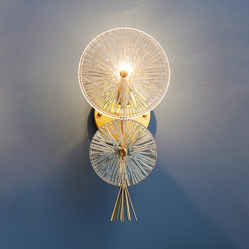 Double Circle Shade Wall Lighting Postmodern Style Glass 1 Lights Sconce Lamp