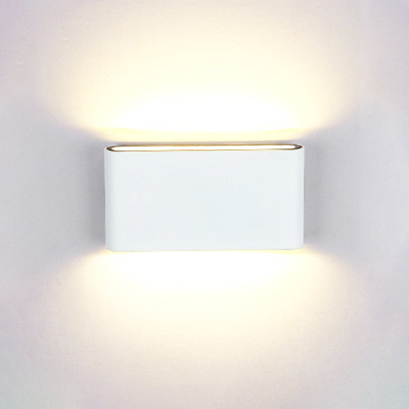 Aluminum Rectangle Shade Wall Lights Modern Style 1 Head Wall Mount Fixture for Outdoor Wall