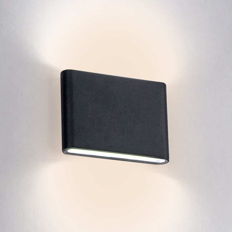 Aluminum Rectangle Shade Wall Lights Modern Style 1 Head Wall Mount Fixture for Outdoor Wall