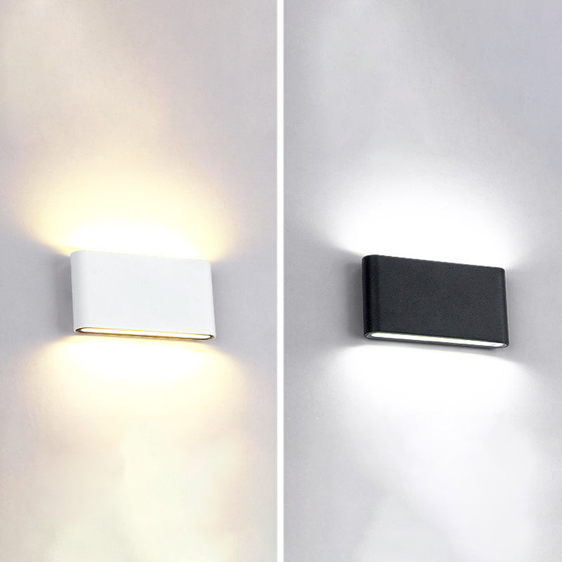 Aluminum Rectangle Shade Wall Lights Modern Style 1 Head Wall Mount Fixture for Outdoor Wall