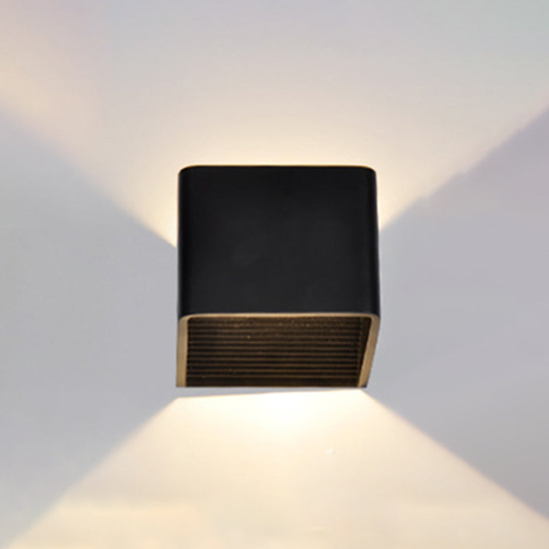 Luces de pared cuadradas de aluminio Moderno 1 cabezal de montaje en la pared para dormitorio
