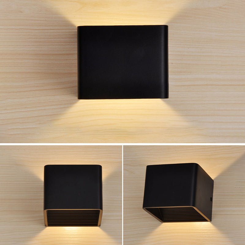 Luces de pared cuadradas de aluminio Moderno 1 cabezal de montaje en la pared para dormitorio