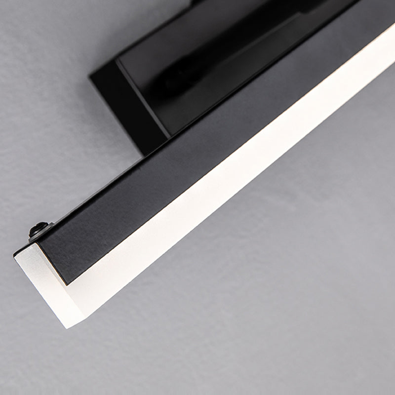 Metal 1-Light LED Wall Sconce in Modern Style Linear Shade Mirror Wall Lighting in Black