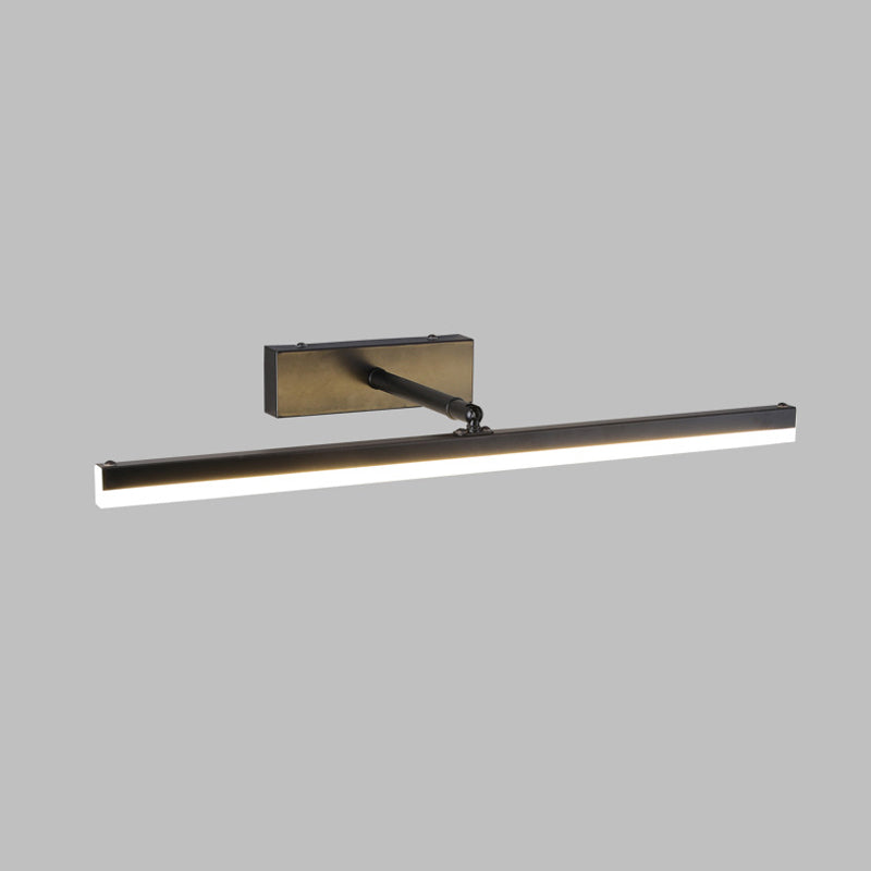 Metal 1-Light LED Wall Sconce in Modern Style Linear Shade Mirror Wall Lighting in Black