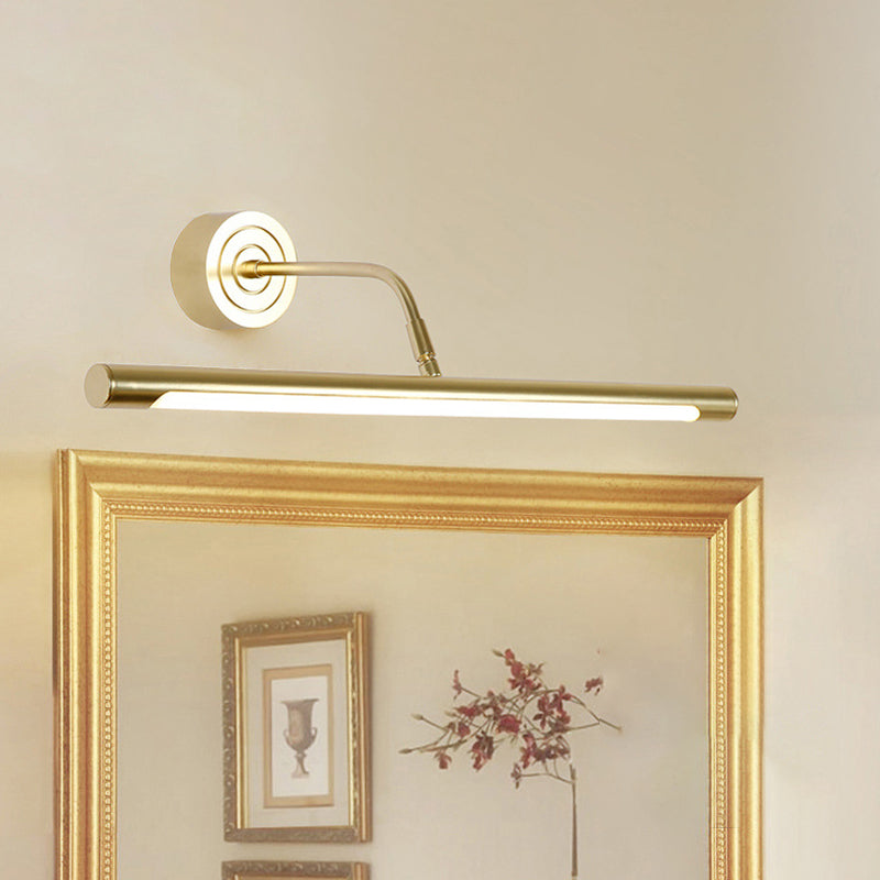 Linear Wall Light Fixture Modern Metal 1 Light Sconce Light in Gold
