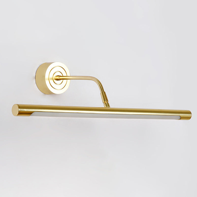 Linear Wall Light Fixture Modern Metal 1 Light Sconce Light in Gold