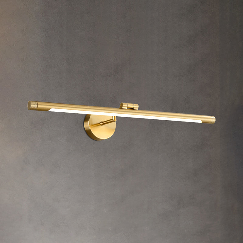 Lineare Wandleuchtenbeleuchtung modernes Metall 1 Leichtes Leuchten in Gold für Badezimmer