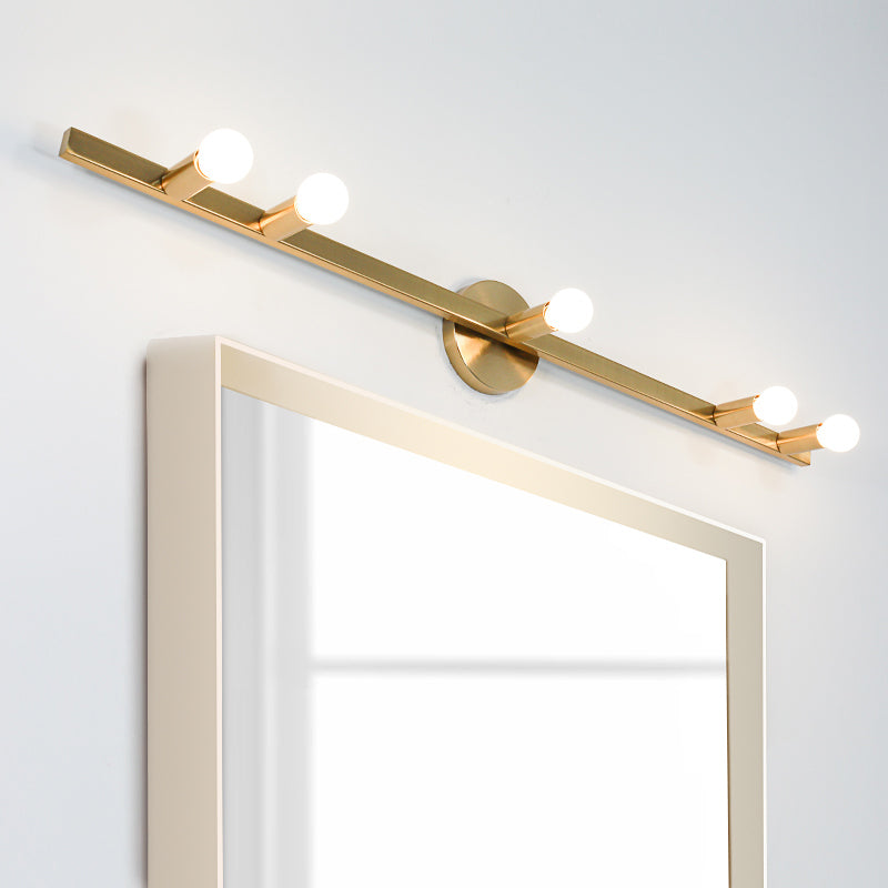 Modern Wall Light Fixture Linear Metal Sconce Light in Gold Finish