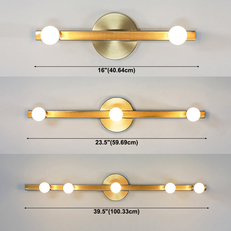Modern Wall Light Fixture Linear Metal Sconce Light in Gold Finish