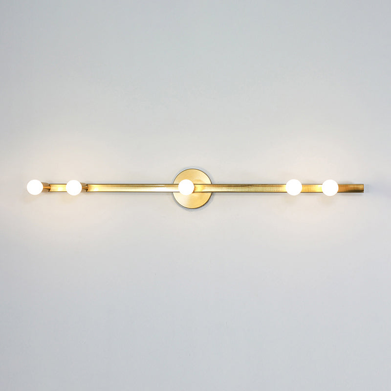 Modern Wall Light Fixture Linear Metal Sconce Light in Gold Finish