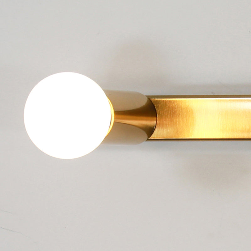 Modern Wall Light Fixture Linear Metal Sconce Light in Gold Finish