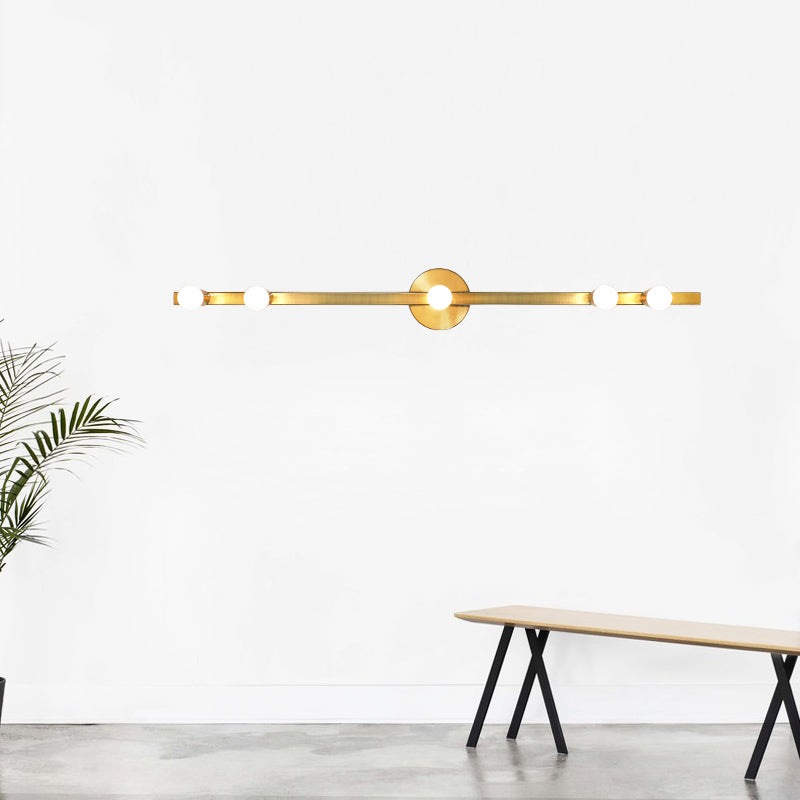 Modern Wall Light Fixture Linear Metal Sconce Light in Gold Finish