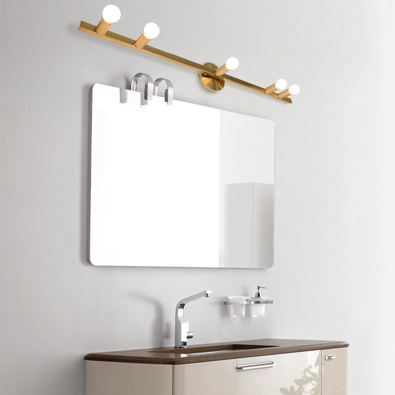 Modern Wall Light Fixture Linear Metal Sconce Light in Gold Finish