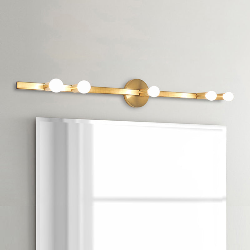 Modern Wall Light Fixture Linear Metal Sconce Light in Gold Finish