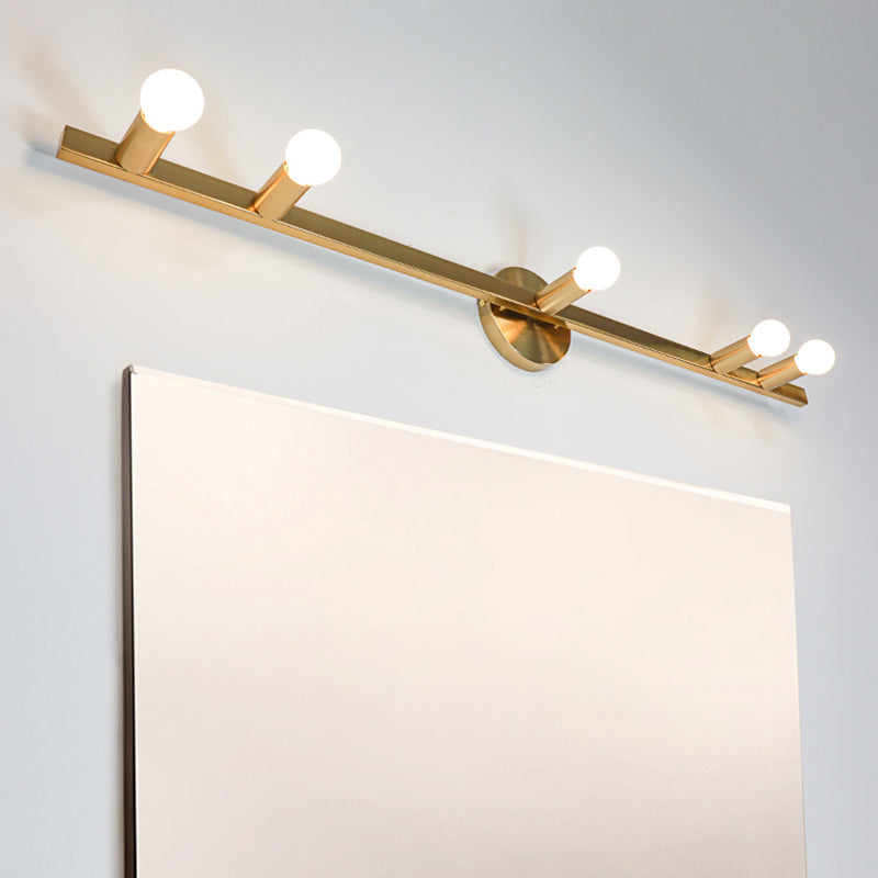 Modern Wall Light Fixture Linear Metal Sconce Light in Gold Finish