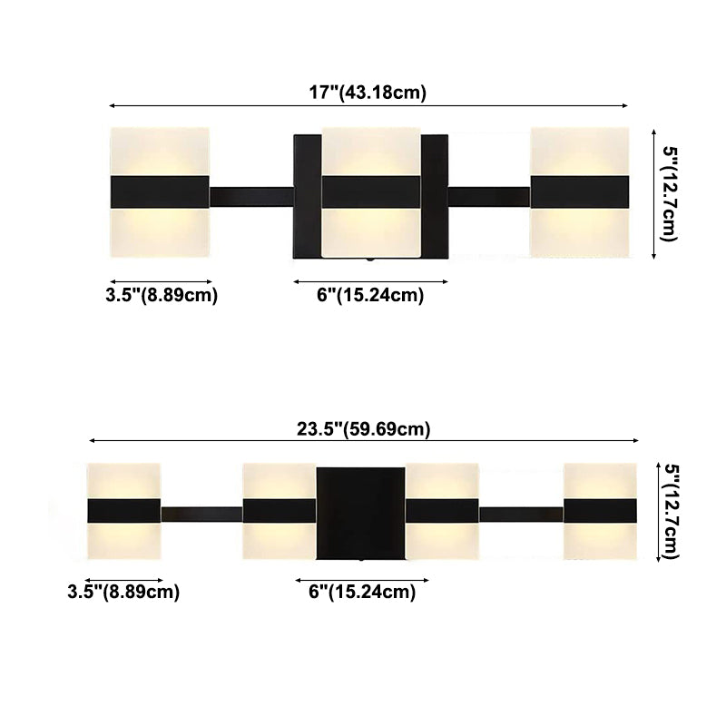 Éclairage mural géométrique Éclairage d'éclairage mural en métal moderne avec ombre acrylique